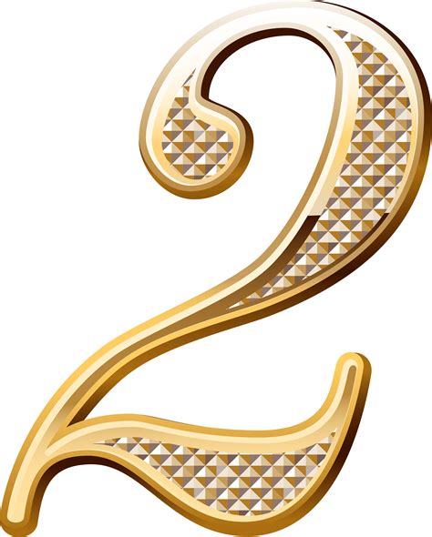 Numbers ‿ ⁀ Number Two Clipart Images Numero Um Gold Number Png