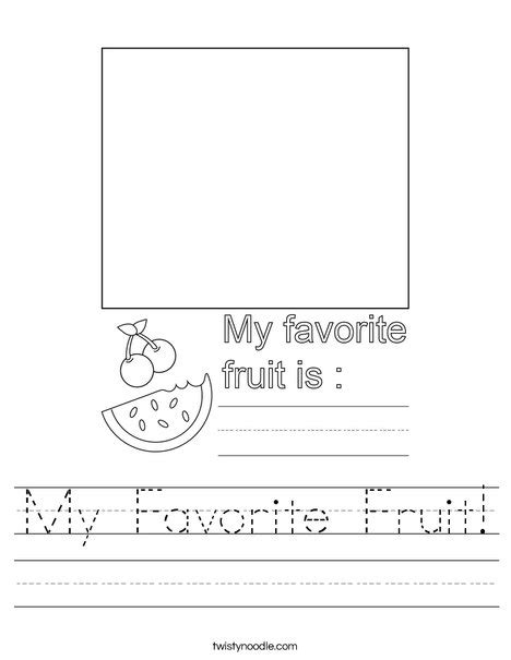 I think a salad is my favourite food. My Favorite Fruit Worksheet - Twisty Noodle