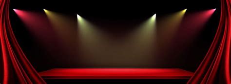 Red Curtain Stage Lighting Banner Background 1212 Poster Background