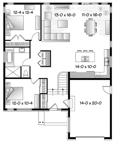 contemporary style house plan  beds  baths  sqft plan