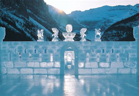 Lake Louise In Winter They Build An Ice Palace In Front Of The Chateau