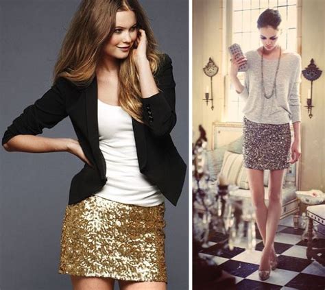 Love A Gold Nude Sequin Skirt Basic Knit Blazer Gold Sequin Skirt