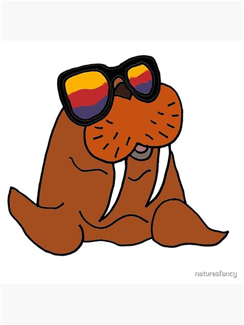 Hilarious Cool Walrus In Sunglasses Metal Print For Sale By