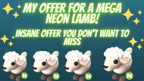 My Offer For A Mega Neon Lamb Adopt Me Am I Over Or Under 🤔 Youtube