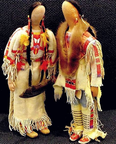 Native American Sioux Quilled Buckskin Dolls Cecelia Firethunder Native American Dolls