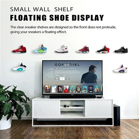 Floating Shoe Display Stand 6pcs Acrylic Shoe Shelf For Wall Levitating