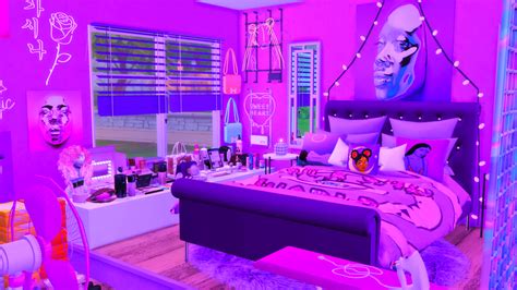 💜purple Aesthetic Bedroom💜 Tumblr Sims 4 The Sims 4 Packs Play Sims 4