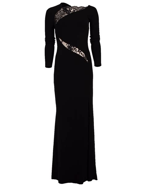 Jersey Gown With Lace Inserts