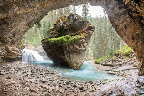 Expose Nature Waterfall At Johnston Canyon Banff National Park