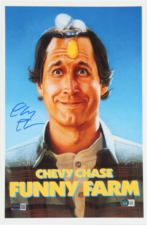 Chevy Chase Signed Funny Farm 11x17 Photo Beckett Pristine Auction