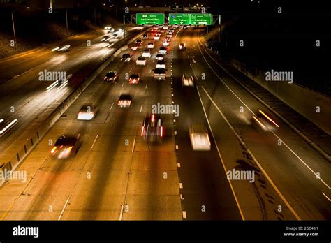 Traffic Interstate 5 Freeway Downtown Los Angeles Night Stock Photo Alamy