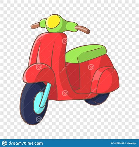 Red Scooter Icon Cartoon Style Stock Vector Illustration Of Moto