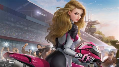 1920x1080 Girl On Racing Bike Laptop Full Hd 1080p Hd 4k Wallpapers Images Backgrounds Photos