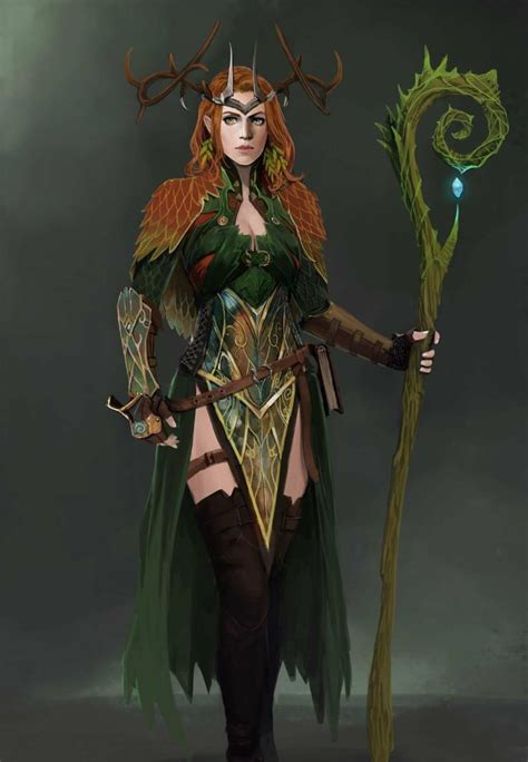 Female Elf Druid Dnd Pathfinder Character Concept Art Female Elf