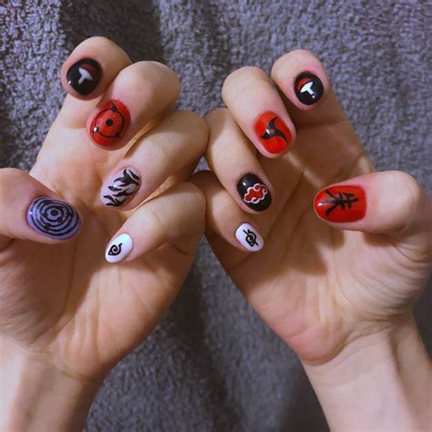 Naruto Nails Sasuke And Itachi Nails Дизайнерские ногти Накрашенные