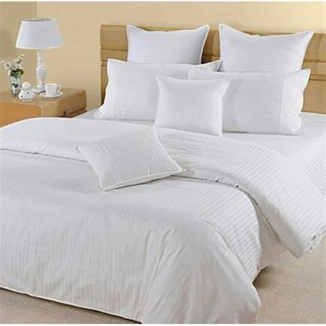 plain white satin stripe bed sheet at rs 400 piece in jaipur id 15422953888