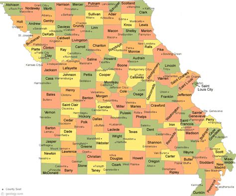 State Of Missouri Map With Cities Sada Wilona