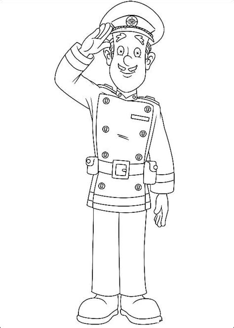 Fireman Sam Character Coloring Page Free Printable Coloring Pages For