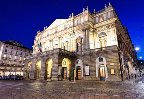 Theatre La Scala In Milan Italy By Night One Of The Most Famous