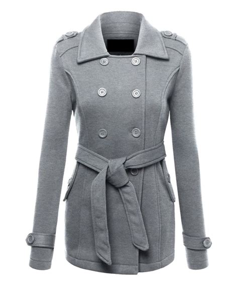 Look What I Found On Zulily Heather Gray Tie Waist Pea Coat By Ami