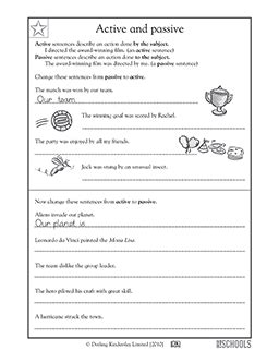 All worksheets have 3 versions other than ecological reasons, practicing reading comprehension online is also much easier to grade, simplifies tracking of progress, adaptive to the level of the specific student, and increases motivation to practice with the students. 5th grade Writing Worksheets: Active and passive sentences | GreatSchools