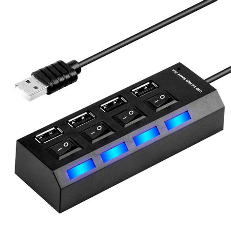 Simyoung 4 Port Usb 20 Hub With Individual On Off Power Switches And