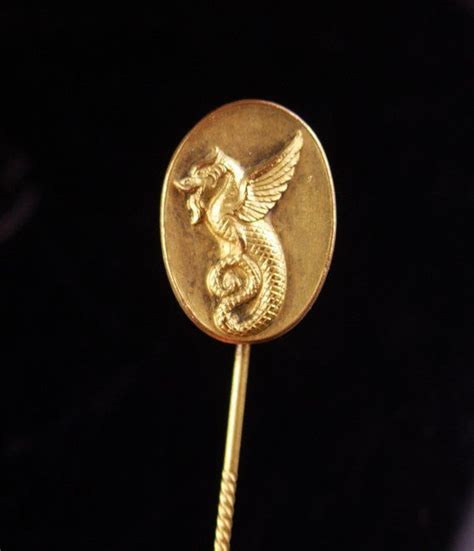 Antique Winged Dragon Stickpin Vintage Victorian Lapel Pin Vintage