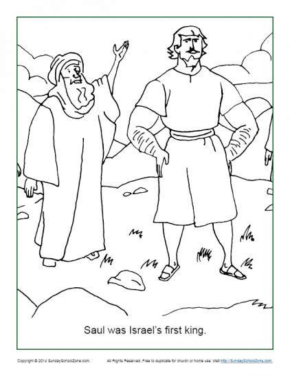 Saul Was Israels First King Coloring Page Childrens Bible