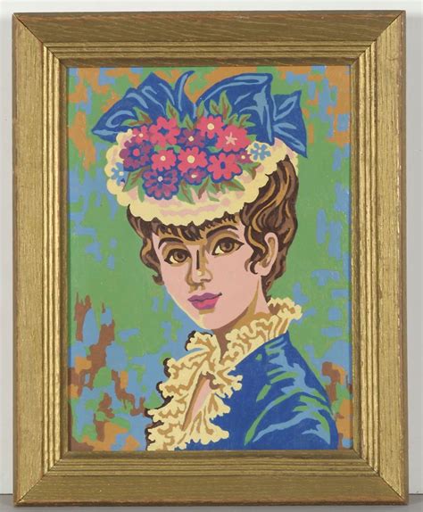 Vintage Paint By Numbers 9x12 Colorful Victorian Lady Woman Frame Nr