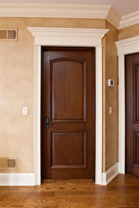 Interior Door Custom Single Solid Wood With Walnut Finish Classic