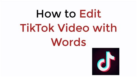 How To Edit Tik Tok Video With Words Updated Youtube
