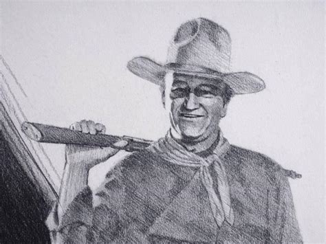 Kenneth Wenning Original Charcoal Drawing With Images Of John Wayne At