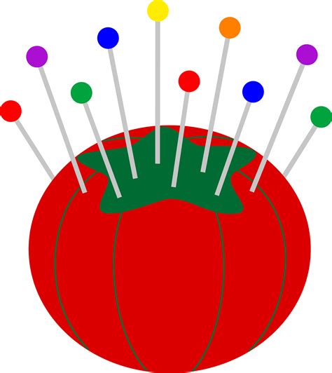 Tomato Pin Cushion With Pins Free Clip Art