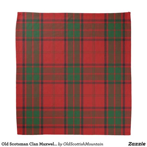 Old Scotsman Clan Maxwell Tartan Plaid Bandana Plaid
