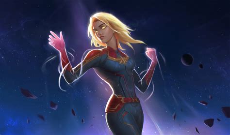 Download Blonde Comic Captain Marvel 4k Ultra Hd Wallpaper