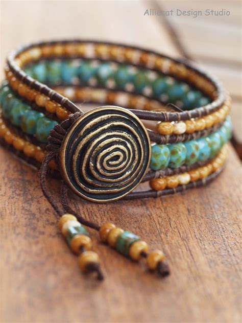 May 05, 2020 · diy hemp bracelets are an easy and affordable craft suitable for all ages and abilities. Beaded Leather Wrap Bracelet Triple Row Wrap Bracelet Boho