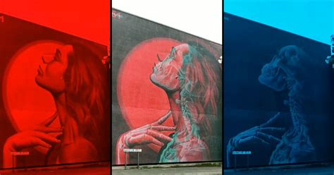 Double Exposure Murals That Show Multiple Artworks With 3d Glasses Twistedsifter