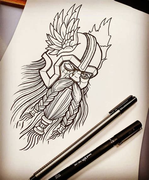 Odin Tattoo Sketch