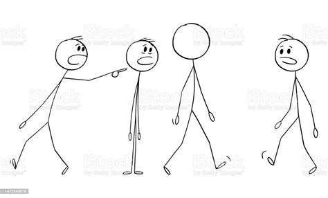 Anonymous Person Without Face Vector Cartoon Stick Figure Illustration