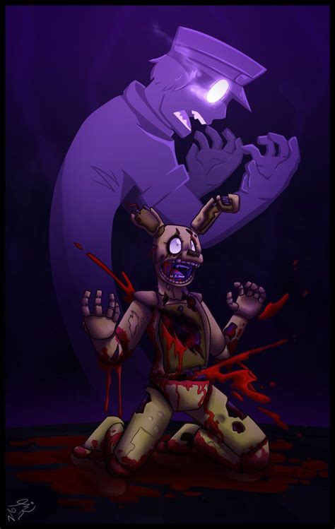 Purple Guy In The Spring Trap Fnaf Purple Guy Fnaf Drawings