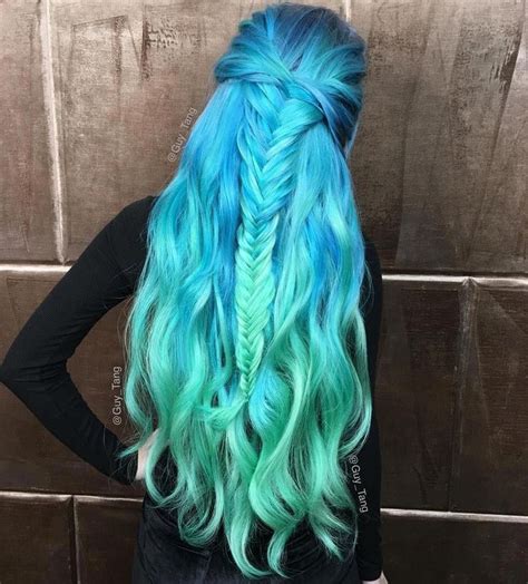 Bring a little bit of the sea with you wherever you go with an aqua teal hair color. Wavy Mermaid Teal Blue & Aquamarine Green Hair with ...