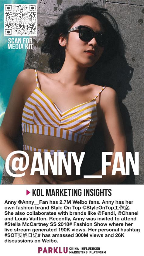 Anny has owned her own business and has managed businesses. Anny_Fan 2.7M fans on Weibo & Fashion Brand Style On Top ...
