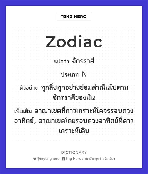Zodiac แปลว่า จักรราศรี แผนภูมิวงกลมแสดงความเชื่อมโยงของหมู่ดาวกับราศี