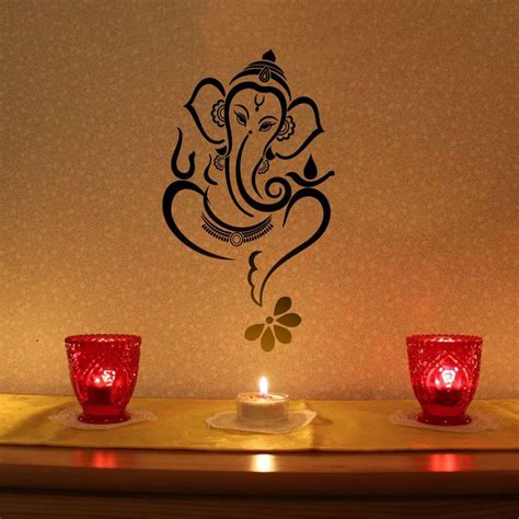 Made By Walldesign Floral Ganesha Vinyl Wall Sticker In 2019