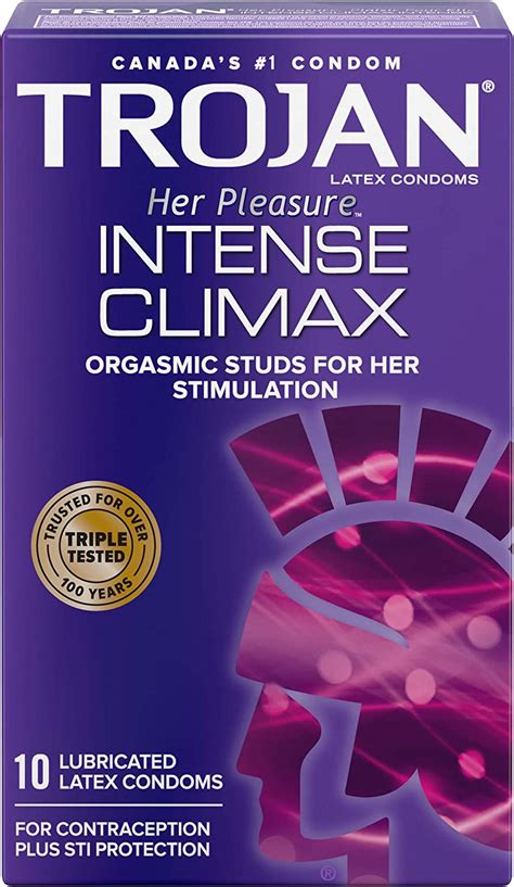 Trojan Her Pleasure Intense Climax Lubricated Latex Condoms 10 Count Amazonca Health