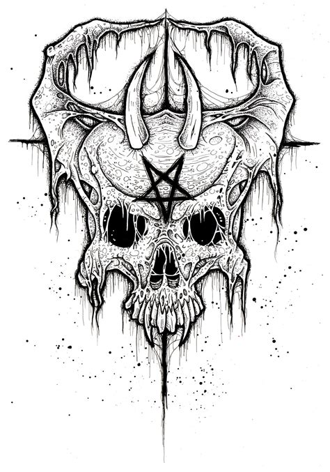 Demon Skull 2015 White By Ayillustrations On Deviantart