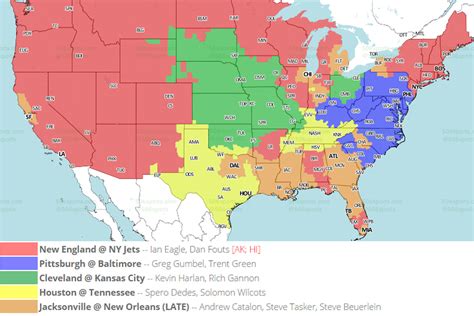 Nfl Week 16 Tv Maps What Nfl Games Are On In Your Part Of The Country