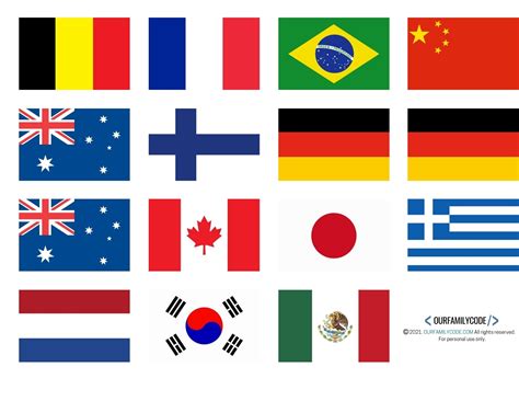 Olympic Country Flags With Names