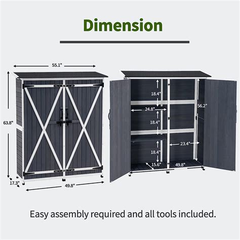 Mcombo 64 H Fir Wooden Shed Garden Storage Sheds Tool Shed Organizer