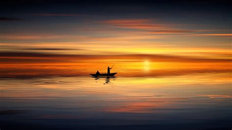 Boat Ocean Sunset Landscape 5k Wallpaperhd Photography Wallpapers4k